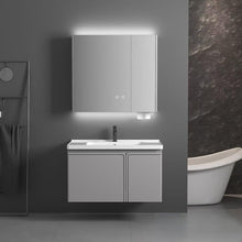 AINEXA Wall-Mounted Bathroom Vanity Set with Sink & Mirror Cabinet