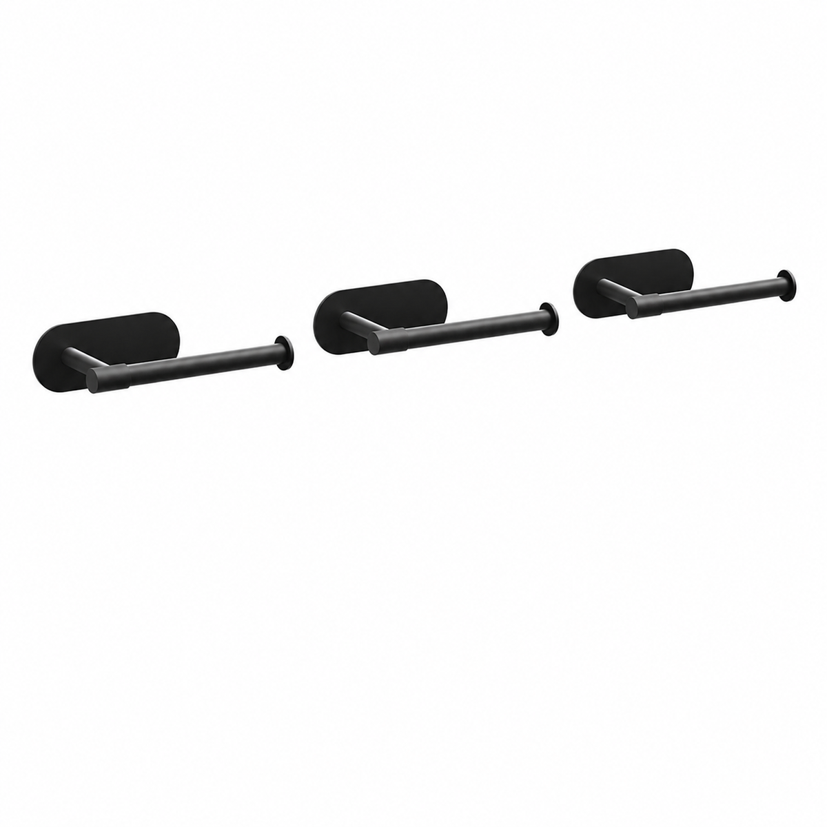 AINEXA 3-Piece Self-Adhesive Aluminium Tissue & Towel Holder – Black