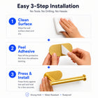 AINEXA Self-Adhesive Aluminium Hand Towel Holder – Gold