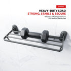 AINEXA Vacuum Suction Aluminium Towel Rack with Shelf & Hooks – Matte Grey