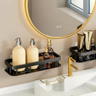 AINEXA 2-Piece Self-Adhesive Aluminium Bathroom Shelves – Matte Black