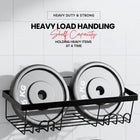 AINEXA 2-Piece Self-Adhesive Carbon Steel Bathroom Shelves – No Drill