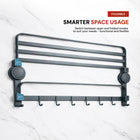 AINEXA Vacuum Suction Aluminium Towel Rack – Matte Grey