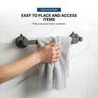 AINEXA Compact Vacuum Suction Aluminium Towel Bar – Matte Grey