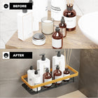 AINEXA 2-Piece Self-Adhesive Aluminium Bathroom Shelves – Gold
