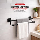 AINEXA 24-Inch Self-Adhesive Aluminium Towel Holder – Matte Black