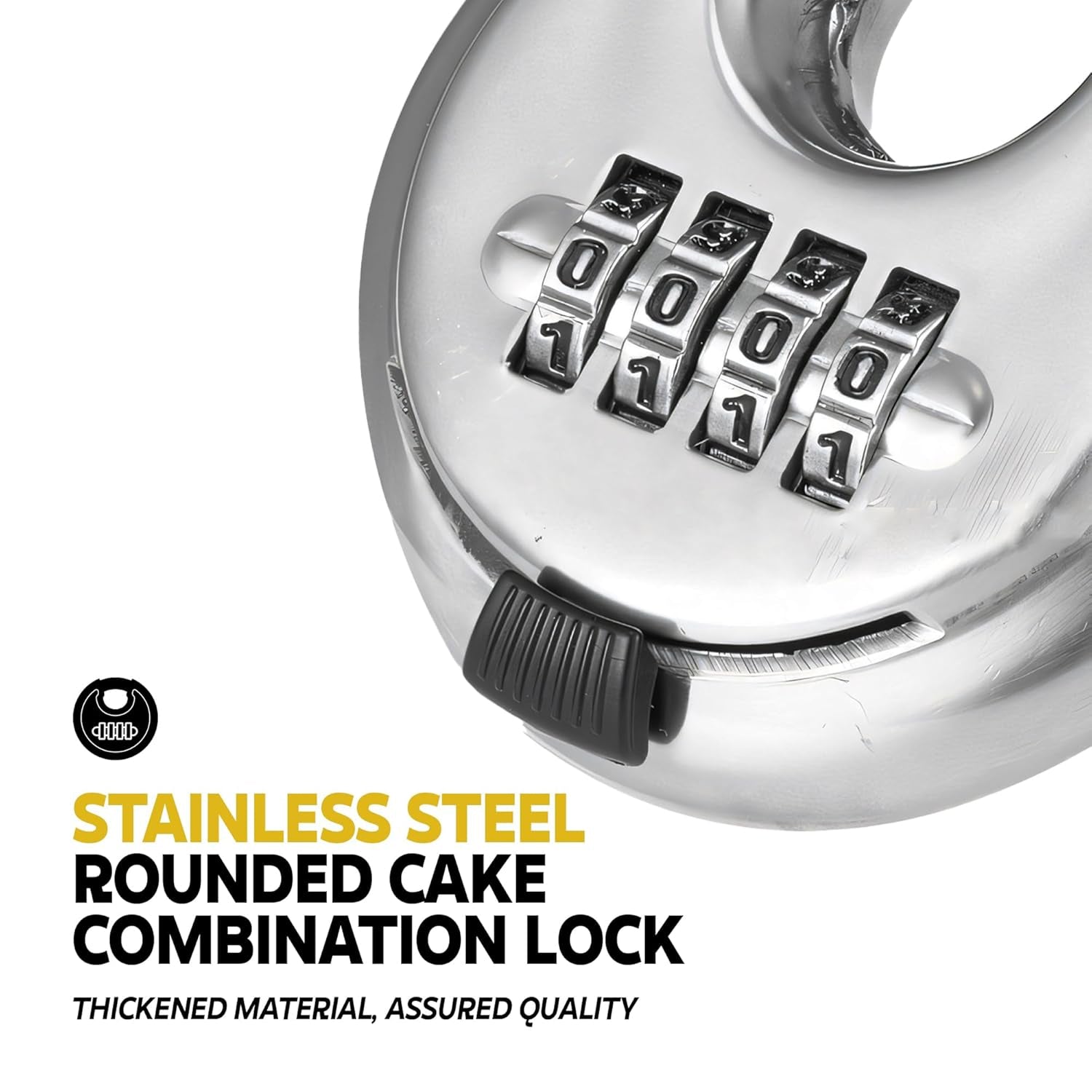 AINEXA Heavy-Duty 4-Digit Combination Disc Padlock