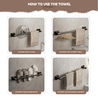 AINEXA Self-Adhesive Aluminium Towel Holder – Matte Black