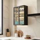 AINEXA 50 cm Wall-Mounted 3-Layer Kitchen Storage Cabinet – Black