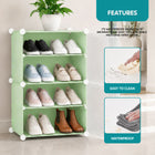 AINEXA 4-Layer Foldable Plastic Shoe Rack with Door Cover – Green