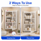AINEXA 40 cm 3-Layer Bathroom Corner Cabinet with Door – White