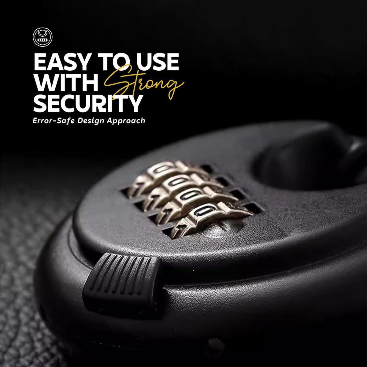 AINEXA Heavy-Duty 4-Digit Combination Disc Padlock – Black