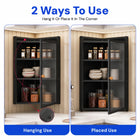 AINEXA 40 cm 3-Layer Corner Kitchen Storage Cabinet with Door – Black