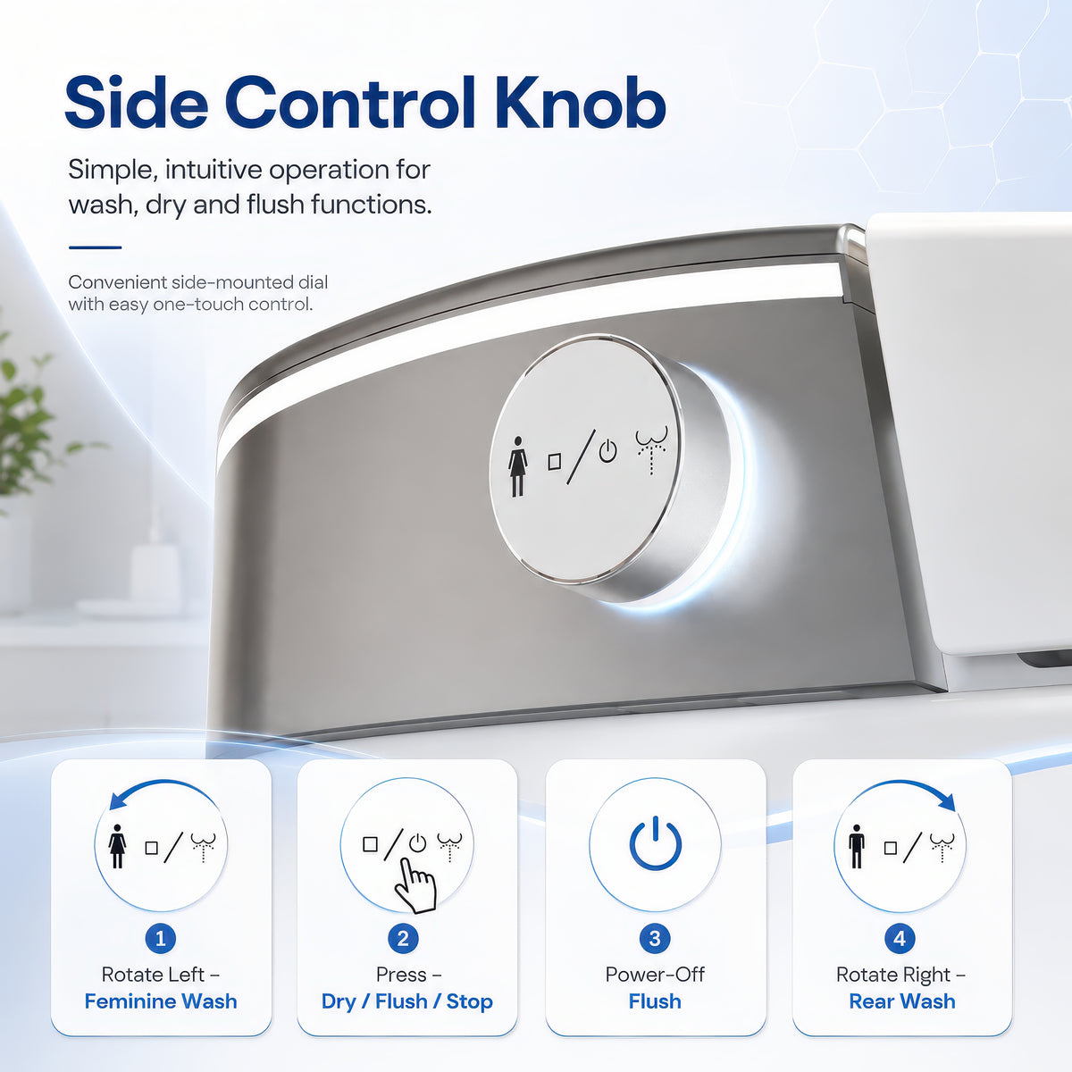 AINEXA Smart Wall-Hung Toilet with Auto Lid, Heated Seat & Bidet – White