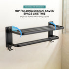 AINEXA 24-Inch Aluminium Towel Rack with Hooks – Matte Black
