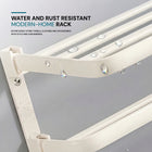 AINEXA 24-Inch Self-Adhesive Aluminium Towel Rack with Hooks – White