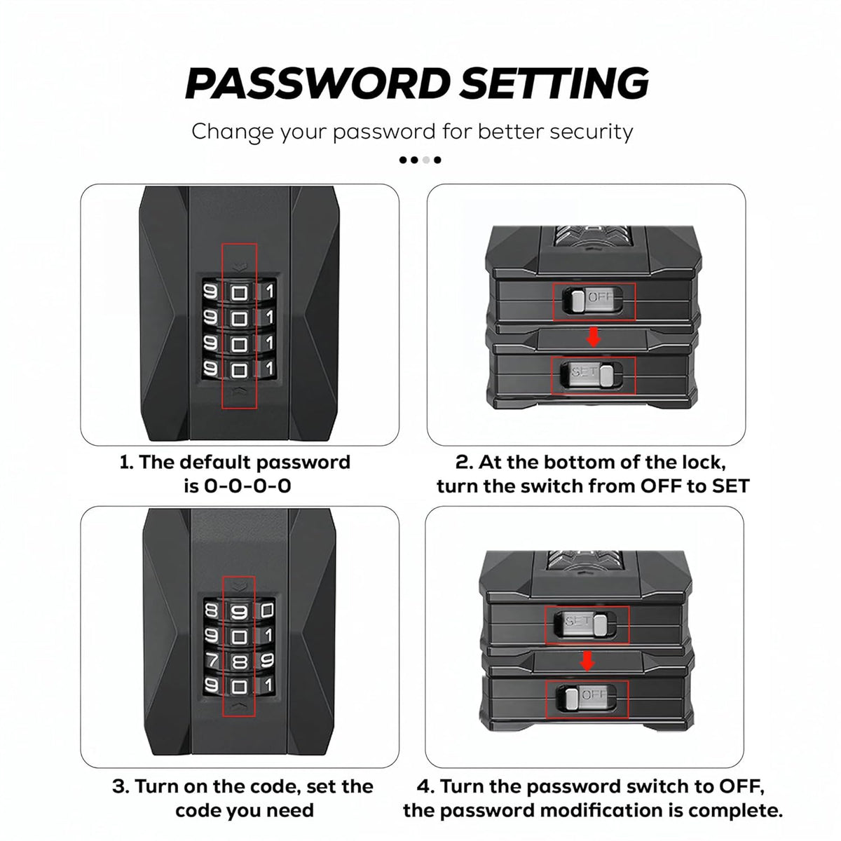 AINEXA Heavy-Duty 4-Digit Combination Padlock for Door & Gate Security