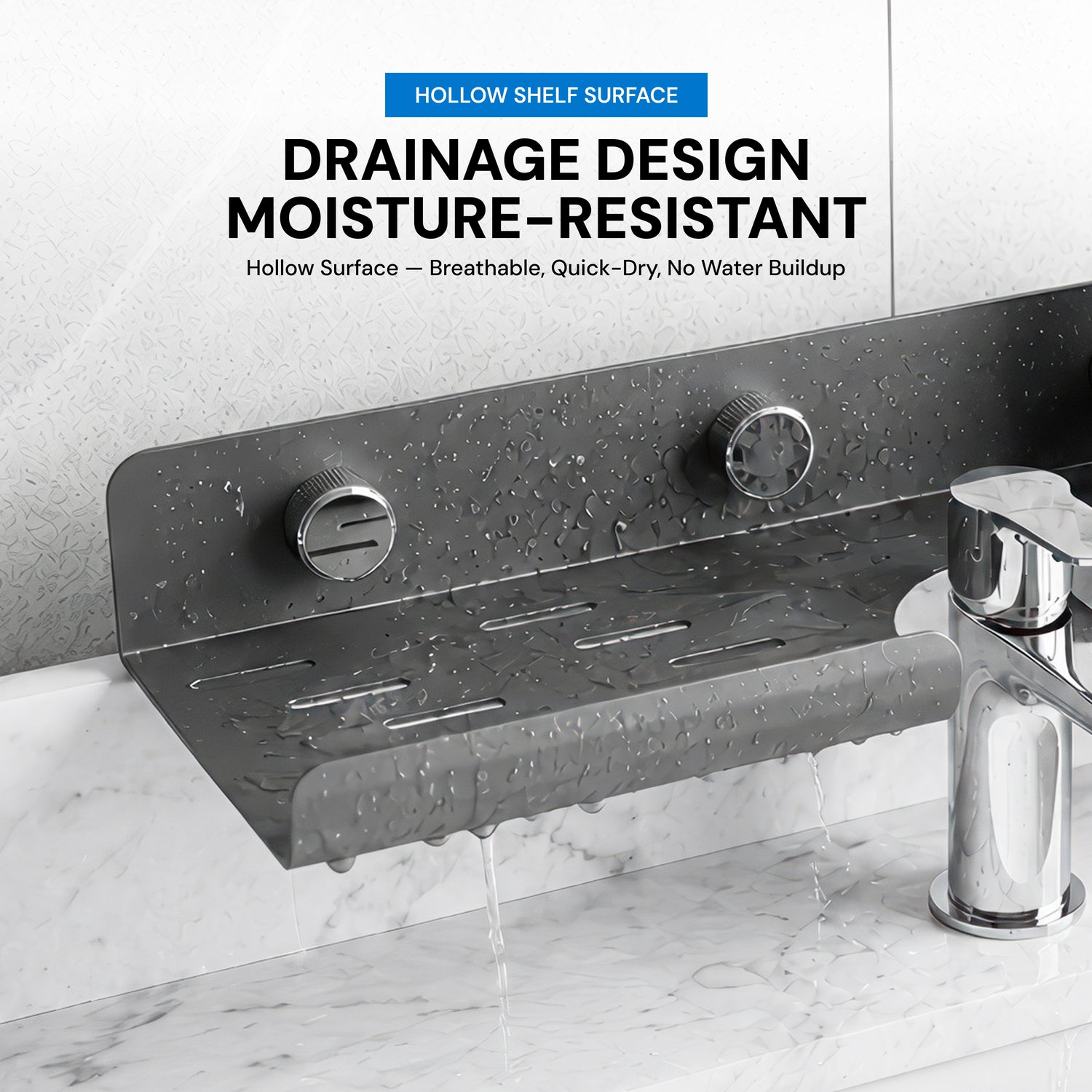 AINEXA 2-Foot Self-Adhesive Wash Basin Shelf – No Drill