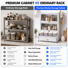 AINEXA 2-Layer Kitchen Storage Cabinet with Drawer & 4 Storage Boxes – White