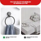 AINEXA Vacuum Suction Aluminium Towel Ring – Matte Grey