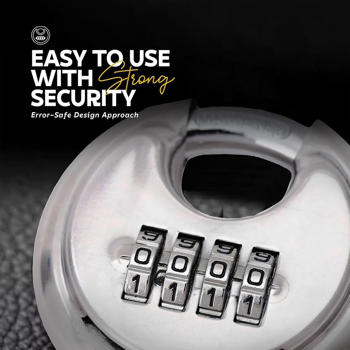 AINEXA Heavy-Duty 4-Digit Combination Disc Padlock