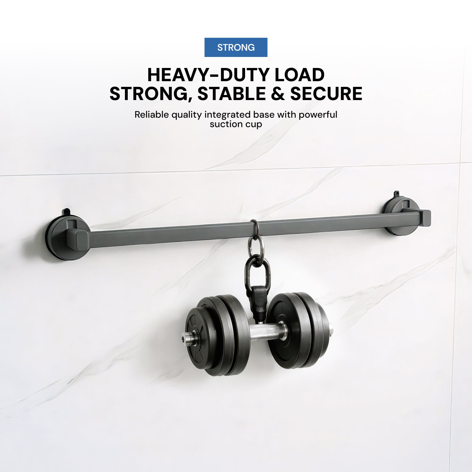 AINEXA Vacuum Suction Aluminium Towel Bar – Matte Grey