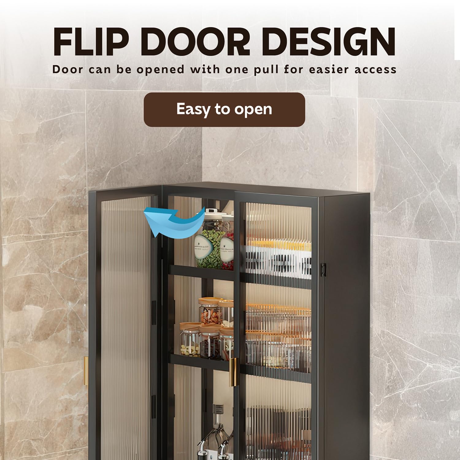 AINEXA 40 cm 3-Layer Wall-Mounted Kitchen Storage Cabinet – Black