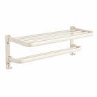 AINEXA 24-Inch Self-Adhesive Aluminium Towel Rack with Hooks – White