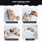 AINEXA Self-Adhesive Aluminium Hand Towel Holder – Silver