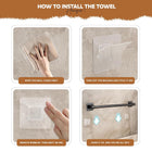 AINEXA Self-Adhesive Aluminium Towel Holder – Matte Black