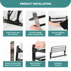 AINEXA 24-Inch Aluminium Towel Rack with Hooks – Matte Black