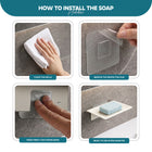 AINEXA Self-Adhesive Wall-Mounted Soap Holder with Drain Tray