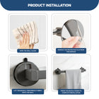 AINEXA Compact Vacuum Suction Aluminium Towel Bar – Matte Grey