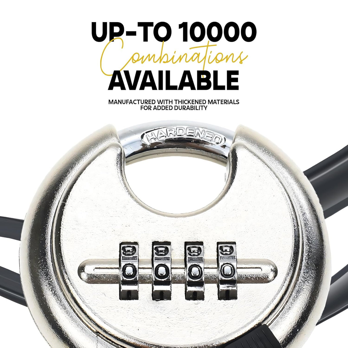 AINEXA Heavy-Duty 4-Digit Combination Disc Padlock