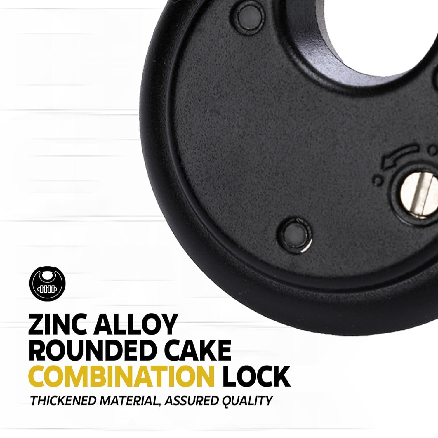 AINEXA Heavy-Duty 4-Digit Combination Disc Padlock – Black