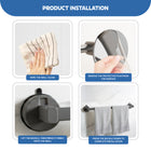 AINEXA Vacuum Suction Aluminium Towel Bar – Matte Grey