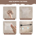 AINEXA Self-Adhesive Aluminium Towel Holder – Matte Black