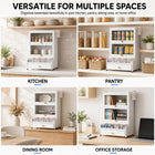 AINEXA 2-Layer Kitchen Storage Cabinet with Drawer & 4 Storage Boxes – White