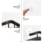 AINEXA 2-Piece Self-Adhesive Aluminium Bathroom Shelves – Matte Black