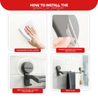 AINEXA 24-Inch Suction Double Towel Bar – Matte Grey