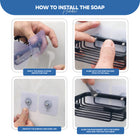 AINEXA Self-Adhesive Wall-Mounted Soap Holder with Drain Tray