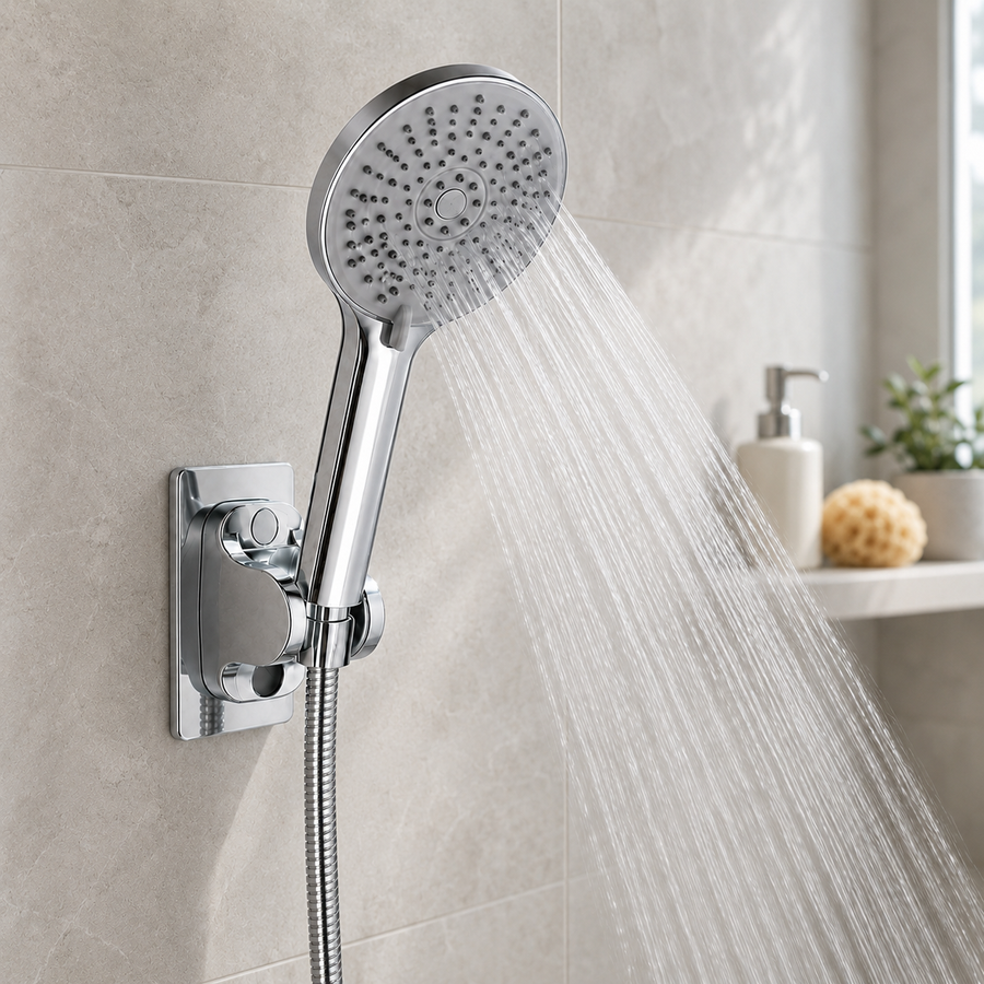 AINEXA 5-Function High-Pressure Hand Shower Set with 1 m Hose – Silver