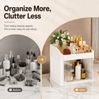 AINEXA 2-Layer Cosmetic & Makeup Organiser with Drawers – White