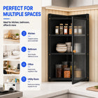 AINEXA 40 cm 3-Layer Corner Kitchen Storage Cabinet with Door – Black