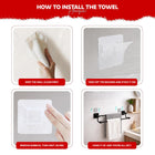 AINEXA 24-Inch Self-Adhesive Aluminium Towel Holder – Matte Black