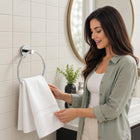 AINEXA Stainless Steel Wall-Mounted Towel Ring – Silver