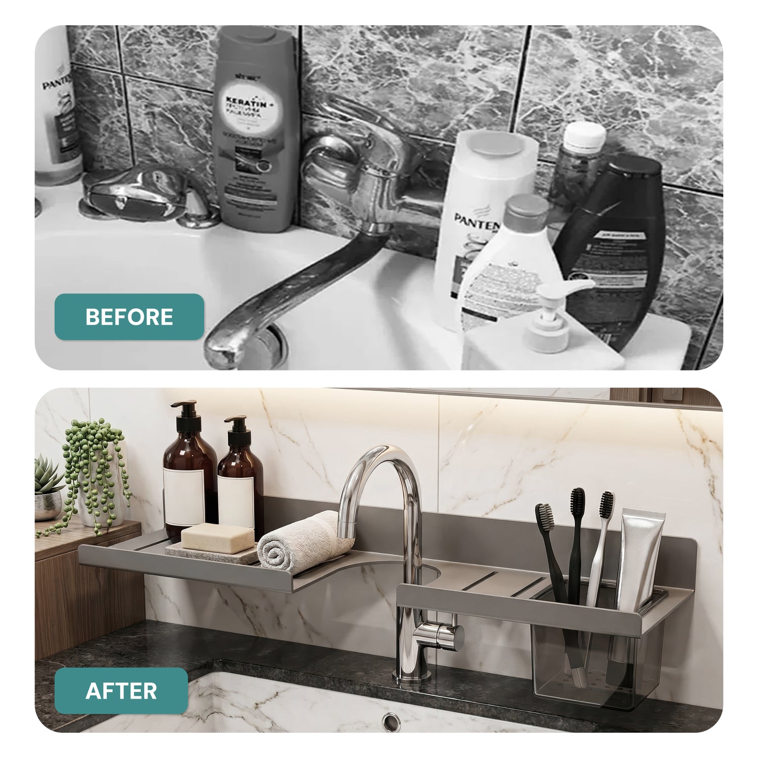 AINEXA Aluminium Floating Wall Shelf – Modern Space-Saving Organiser