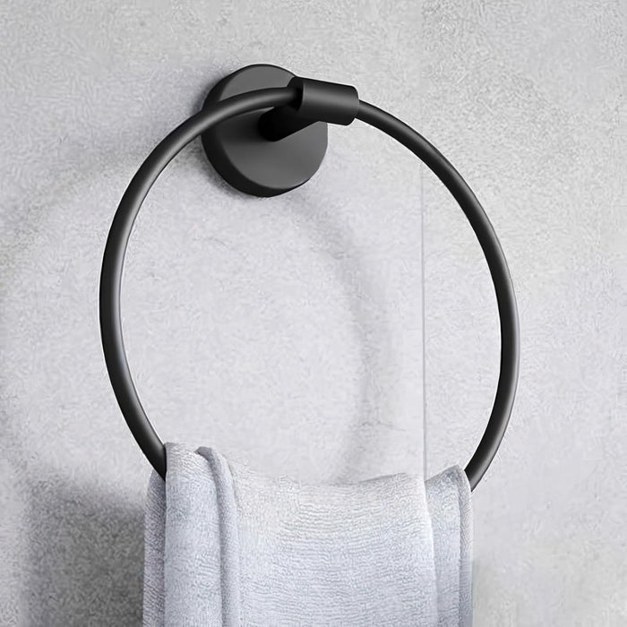 AINEXA Stainless Steel Towel Ring for Wash Basin – Matte Black