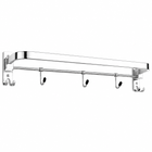 AINEXA 24-Inch Foldable Stainless Steel Towel Rack with Hooks – Chrome