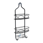 AINEXA 2-Tier Hanging Shower Caddy with Soap Rack – Black